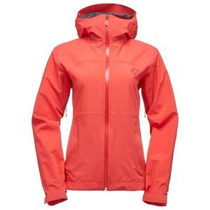 Black Diamond Stormline Stretch Rain Shell Jacket Womens Size M Red Hooded Zip